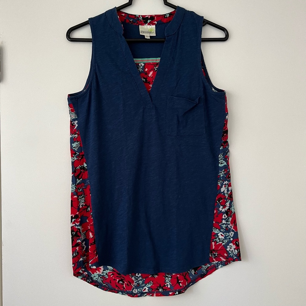Anthropologie Porridge | Navy and Red Tank Top Size XS